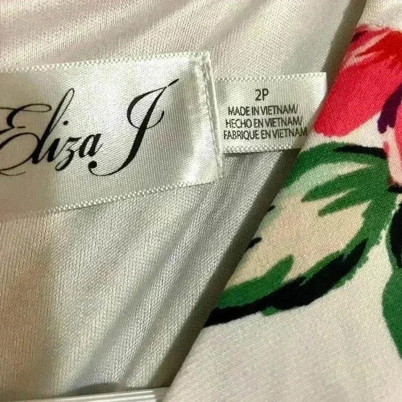 Eliza J White Floral Sleeveless Midi Dress Size 2P whimsical glam feminine glam - Picture 6 of 9